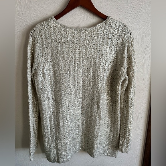 Chico's foiled penny pullover crew neck sweater sz 1 or S - Picture 2 of 7